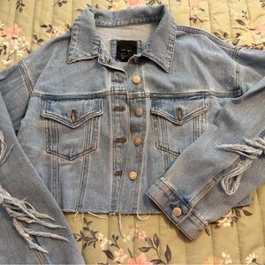 Forever 21 Light Blue Cropped Denim Jacket